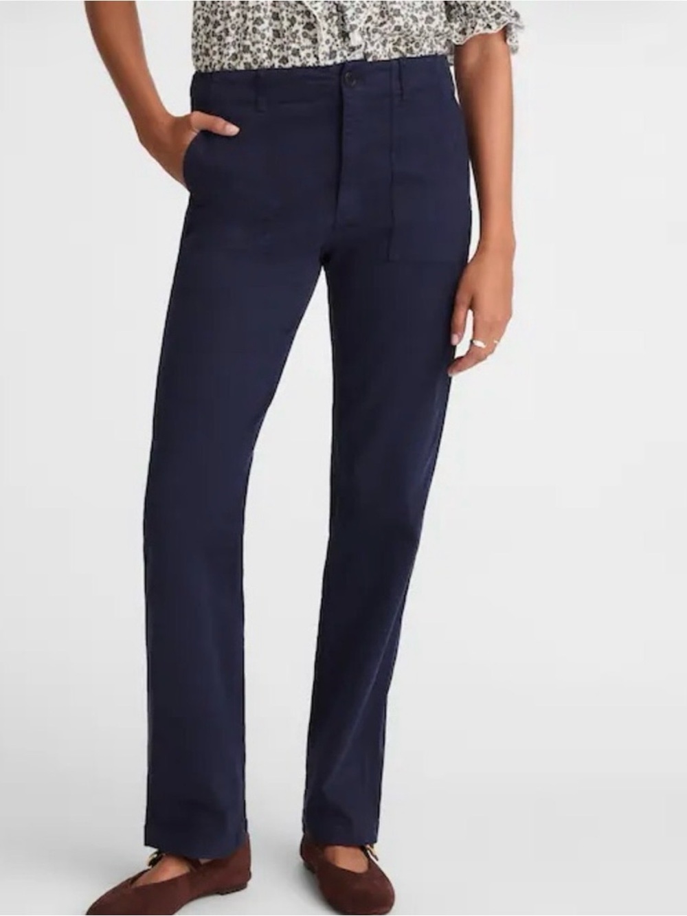 Madewell The Straight Utility Pant in Navy Blue Size 28. NWT